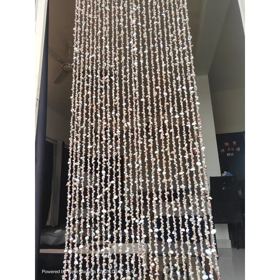 Boho Beaded Sea Shell Door Curtain: Handmade Coastal Decor