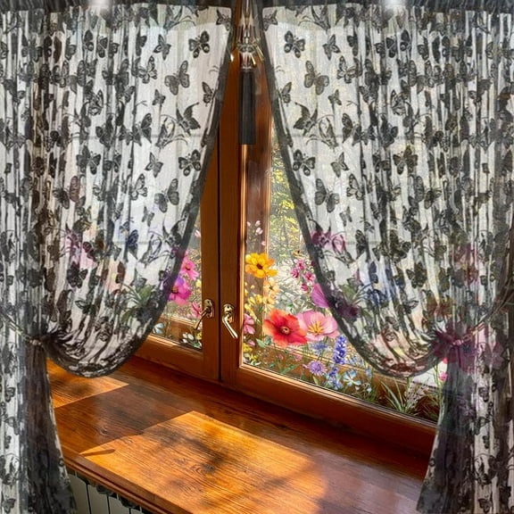 Boho Beaded Strong Curtains For Doorway, Hanging Door Beads Curtain, New Door Window Curtain Room Divider Strip Tassel Pattern Home Patio Bedroom Decorative Window Curtain