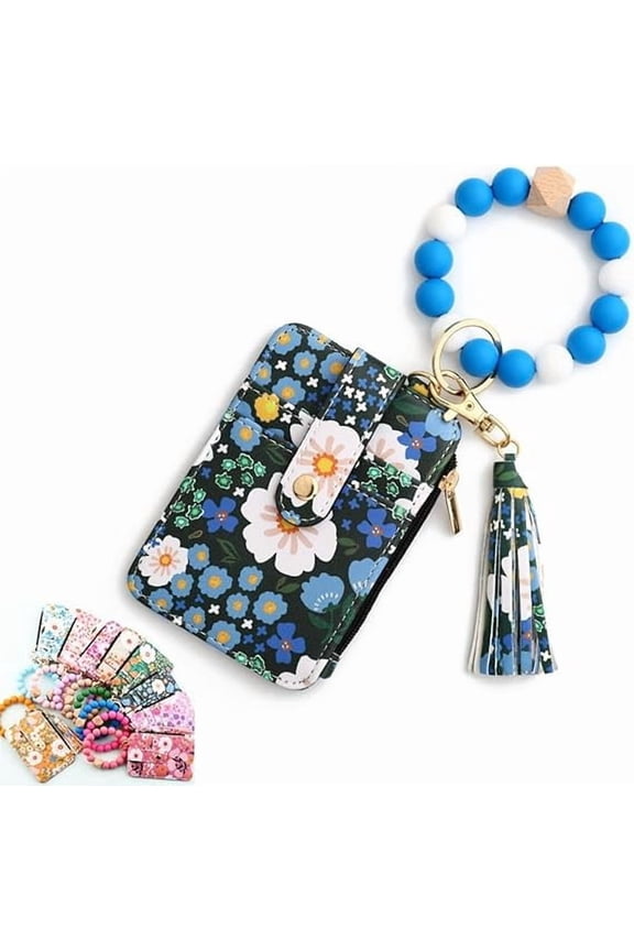 Boho Beaded Tassel Keychain, Keychain Bracelet Wristlet, Anti-Loss Design, Durable Leather, Beaded Tassel