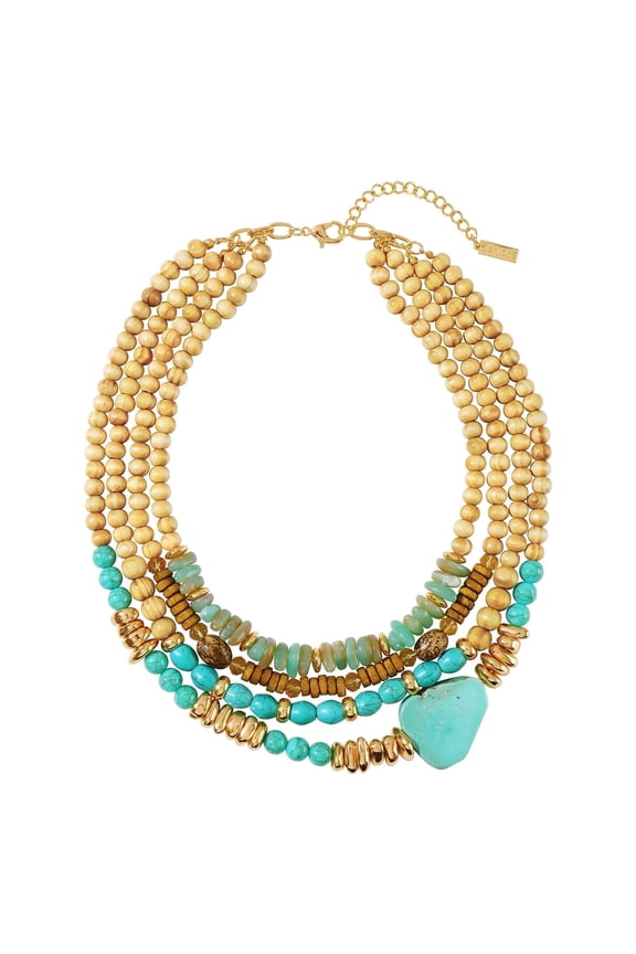 Boho Beaded Turquoise Necklaces for Women Statement Charm Necklace Vintage Handmade Bohemian Necklace Fashion Gifts