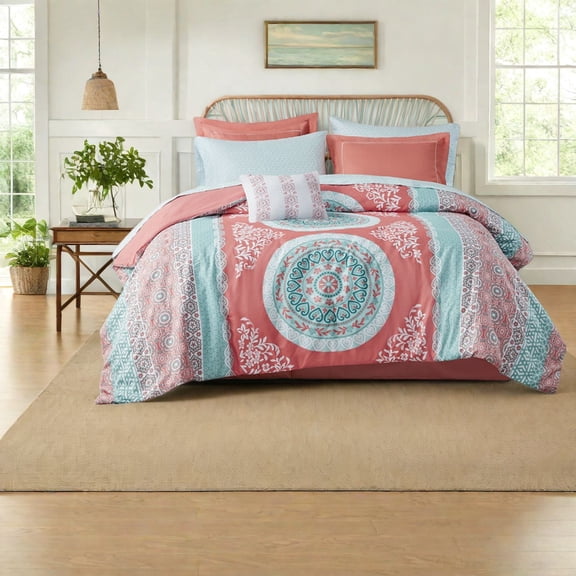 Boho Bedding Set OekoTex Certified Soft Microfiber Comforter with Sheets and Decorative Pillow