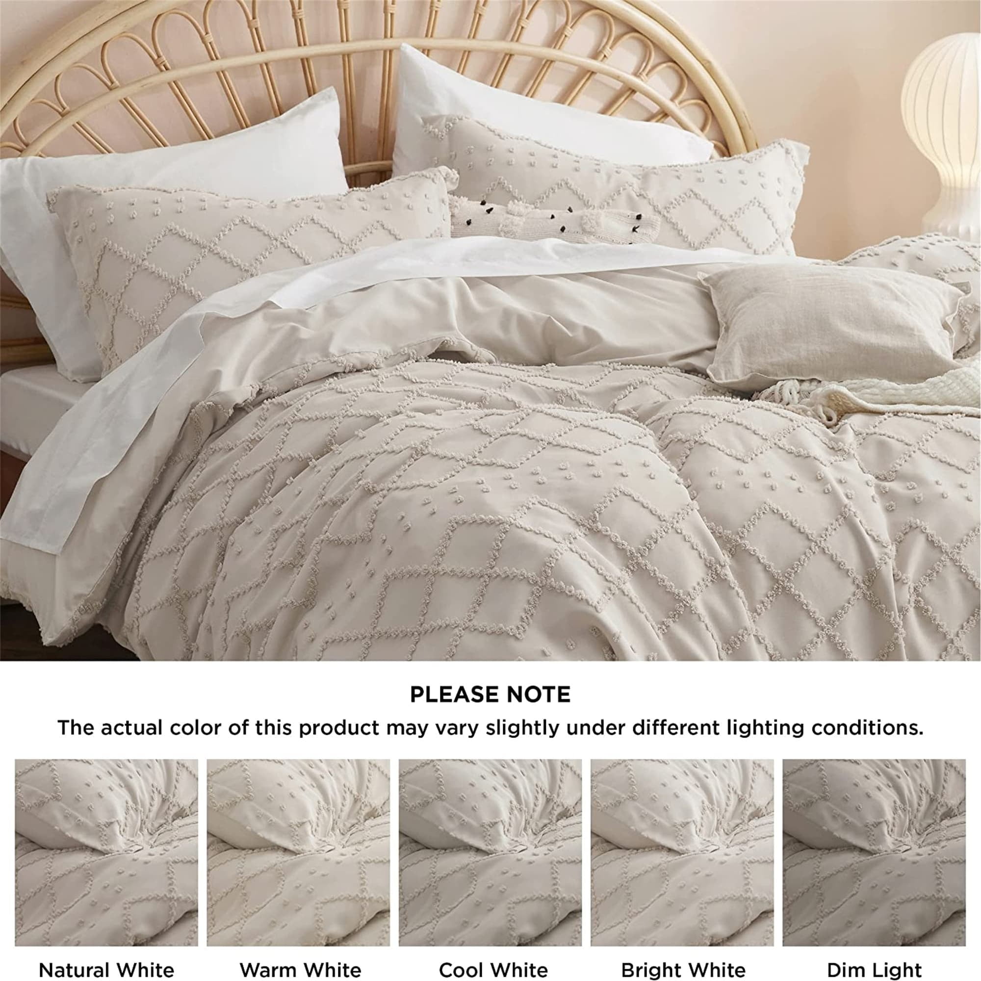 Boho Bedding Set for All Seasons 02 Beige Full 3 Piece