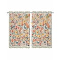 thumbnail image 1 of Boho Beige Flowers Sheer Curtains 39 Inch Length 2 Panels Set for Living Room/Bedroom, Spring Abstract Watercolor Floral Leaf Kitchen Curtains Grommet Curtains Window Treatments 27.5"x39"x2, 1 of 7