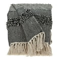 thumbnail image 1 of Boho Beige and Black Handloom Weave Throw with Decorative Tassels, 1 of 4
