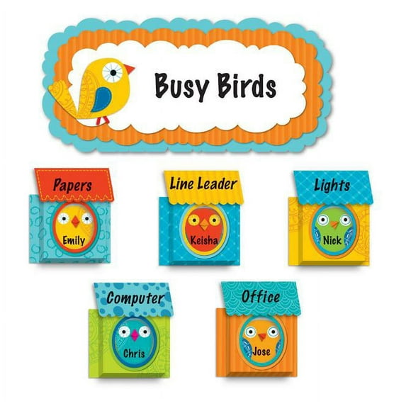 Boho Birds & Birdhouses Bulletin Board Set (Other)