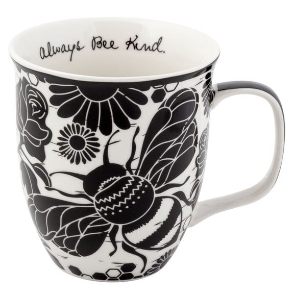Boho Black And White Mug, Bee