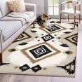 thumbnail image 1 of Boho Black Brown Area Rug 4x6 FT, Non Slip Kids Room Carpet, Geometric Southwestern Ethnic Retro Washable Soft Floor Carpet Non-Shedding Throw Rug for Dorm Kitchen Study Room Home Office Bedside, 1 of 9