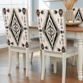thumbnail image 1 of Boho Black Brown Chair Back Covers, Removable Chair Covers for Dining Chairs Set of 6, Washable Chairs Slipcovers Back Seat Protector for Wedding Party 19"x20", 1 of 9