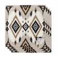 thumbnail image 1 of Boho Black Brown Cloth Napkins, Geometric Southwestern Ethnic Retro Washable and Reusable Dinner Napkins Set of 4, Table Napkin for Kitchen Party Birthday Wedding Hotel Housewarming 20"x20", 1 of 8