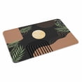 thumbnail image 1 of Boho Black Doormat Outdoor Entrance 18"x30", Brown Modern Stripes Moon Abstract Leaf Absorb Moisture Dirt Door Mats, Non-Slip Rubber Backing Floor Mats Indoor, Low-Profile Front Door Rugs, 1 of 9