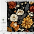 thumbnail image 1 of Boho Black Floral Shower Curtain Vintage Flower Abstract Botanical Aesthetic Retro Home Bathroom Curtains Decor Fabric Include Hooks,70 W X 70 H, 1 of 3