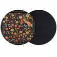 thumbnail image 1 of Boho Black Flowers Coasters Set of 2, Absorbent Coasters for Drinks, Spring Abstract Watercolor Floral Leaf Coaster for Desk Coffee Table Protection, Home Decor House Warming Gifts 4", 1 of 8