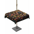 thumbnail image 1 of Boho Black Flowers Outdoor Tablecloth - 54x54 Inch Square Dining Table Cover, Spring Abstract Watercolor Floral Leaf Waterproof Outdoor Table Cloth with Umbrella Hole & Zipper for Picnic/Patio/Party, 1 of 7