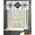 Boho Black Grey and White Geometric Moroccan Rustic Farmhouse Window