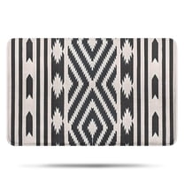 Boho Black and White Diamond Central Ethnic Pattern Bathroom Rugs Mat,Non Slip Microfiber Bathroom Rug,Rubber Backing,Soft Bathroom Mats for Bathroom Floor,Tub and Shower,17x27in(43x68cm)