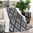 thumbnail image 1 of Boho Black and White Diamond Ethnic Pattern Blanket,Comfortable Soft Lamb Wool Throw Blanket,All Season,Warm Lightweight Blankets for Sofa Bed Couch Living Room Chair,40"x50", 1 of 4