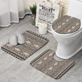 thumbnail image 1 of Boho Black and White Ethnic Pattern Bathroom Rugs Sets 3 Piece,Toilet Cover Set,Absorbent Non Slip Bathroom Mats Sets with U-Shaped Contour Rug Toilet Rug Set, 1 of 5