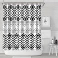 thumbnail image 1 of Boho Black and White Geometric Ethnic Pattern Shower Curtain 84"x72" ,Bathroom Decorative Shower Curtains Set with 12 Hooks,Modern Waterproof Washable Shower Curtain, 1 of 6