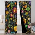 thumbnail image 1 of Boho Blackout Curtains for Bedroom and Living Room, Grommet Black Out Curtains 84 Inch Long 2 Panels Set with Rope Tassels Curtain Tiebacks, Floral Patterned Thermal Insulated Room Darkening Drapes, 1 of 4