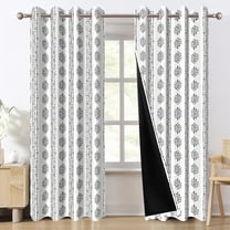 Boho Blackout Curtains for Living Room,Black on White Striped Window Drapes for Bedroom,52x84 Inch,2 Panels