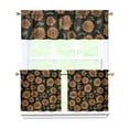 thumbnail image 1 of Boho Bloom Curtains 24 Inch - 3 Panel Rustic Farmhouse Set with Vintage Wildflowers, Country Kitchen Window Drapes, 1 of 4