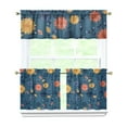 thumbnail image 1 of Boho Bloom Curtains 24 Inch Short - 3 Panel Rustic Farmhouse Set with Vintage Wildflower Print, Rod Pocket Kitchen Window, 1 of 6