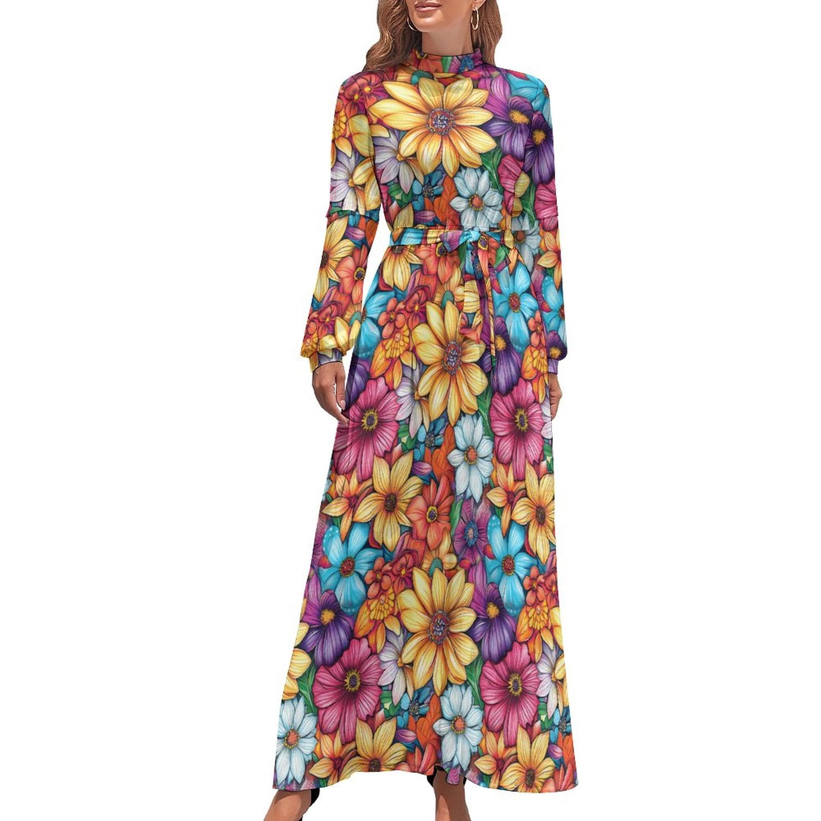 sissyaki women's boho dress Sissyaki Women's 2025 Spring Summer Long Sleeve Maxi Dress Boho Beach Wedding Gueat Party Long Dress Y#Blue Small at Amazon Women's Clothing store