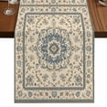 thumbnail image 1 of Boho Blue 70 Inch Table Runner, Southwestern Ethnic Geometric Rustic Farmhouse Dresser Scarf Cotton & Linen Tablerunner for Dining/Kitchen Island/Holiday Party Décor 13" x 70", 1 of 9