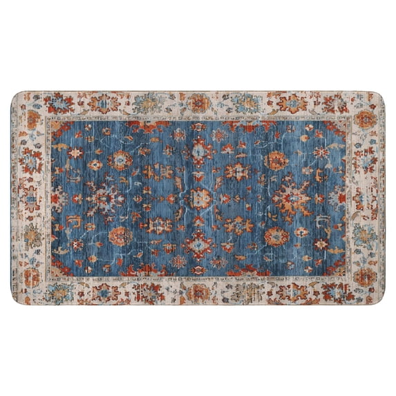 Boho Blue Carpet Door Mat Welcome Door Mat for Front Door, Home Entrance, Yard, Floor, Patio, Non Slip Spring Summer Welcome Mat Indoor Outdoor Doormat 30"*17"