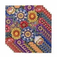 thumbnail image 1 of Boho Blue Flower Cloth Napkins, Spring Bohemia Chic Red Yellow Floral Washable and Reusable Dinner Napkins Set of 6, Table Napkin for Kitchen Party Birthday Wedding Hotel Housewarming 20"x20", 1 of 9