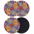 thumbnail image 1 of Boho Blue Flower Coasters Set of 4, Absorbent Coasters for Drinks, Spring Bohemia Chic Red Yellow Floral Coaster for Desk Coffee Table Protection, Home Decor House Warming Gifts 4", 1 of 8