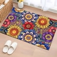 thumbnail image 1 of Boho Blue Flower Entryway Rug 2'x3'&nbsp; Non Slip Front Door Mats, Spring Bohemia Chic Red Yellow Floral Entrance Rugs Indoor Outdoor Carpet, Washable Floor Mats Small Area Rug for Bedroom Kitchen, 1 of 8