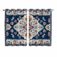 Boho Blue Flower Kitchen Curtains 72 Inch Length, Rustic Oriental ...