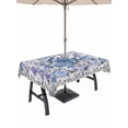 thumbnail image 1 of Boho Blue Flower Outdoor Tablecloth - 60x120 Inch Rectangle Dining Table Cover, Spring Watercolor Country Floral Plant Waterproof Outdoor Table Cloth with Umbrella Hole & Zipper for Picnic/Patio, 1 of 7