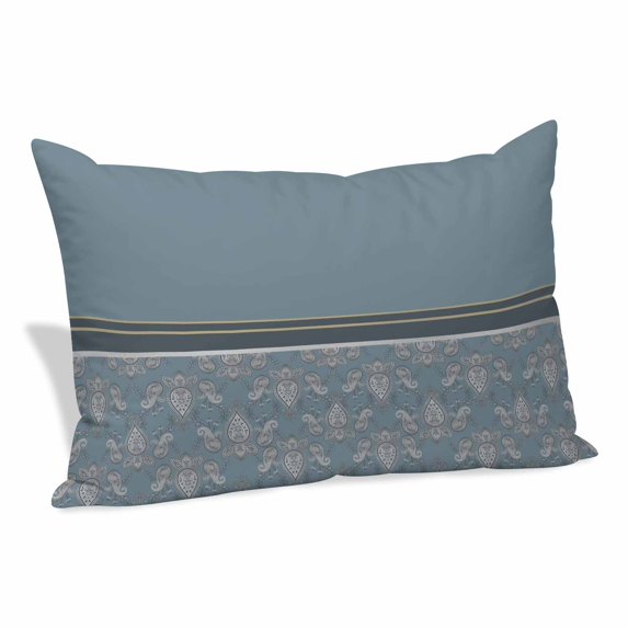 Boho Blue Flower Pillow Covers, Linen Long Throw Pillow Case, Abstract Bohemia Pesley Floral Holiday Pillow Protector Decorative Cushion Cover for Living Room/Bedroom 24" x 36"