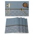 thumbnail image 1 of Boho Blue Flower Placemats Set of 6, Abstract Bohemia Pesley Floral Placemats for Dining Table, Place Mats for Kitchen Tabletop, Waterproof Wipeable Dining Table Mats Set, 1 of 9