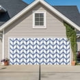 Boho Blue Garage Door Cover Banner 6 x 13 FT, White Chevron Stripes ...