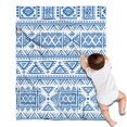 thumbnail image 1 of Boho Blue Geometric Ethnic Pattern Blanket,Comfortable Soft Flannel Throw Blanket,All Season,Warm Lightweight Blankets for Sofa Bed Couch Living Room Chair,30"x40", 1 of 4