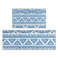 thumbnail image 1 of Boho Blue Geometric Ethnic Pattern Kitchen Rugs Sets Of 2,Anti Fatigue Kitchen Mat Rugs Non Slip Washable,Decorative Kitchen Floor Mats for Kitchen,Sink,Laundry,17"x30"+17"x47", 1 of 7