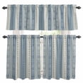 Boho Blue Kitchen Curtains and Valances Set, Stripes Abstract Geometric ...