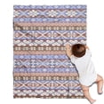 thumbnail image 1 of Boho Blue Knitted Ethnic Pattern Blanket,Comfortable Soft Flannel Throw Blanket,All Season,Warm Lightweight Blankets for Sofa Bed Couch Living Room Chair,30"x40", 1 of 4