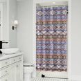 thumbnail image 1 of Boho Blue Knitted Ethnic Pattern Shower Curtain 36"x72" ,Bathroom Decorative Shower Curtains Set with 12 Hooks,Modern Waterproof Washable Shower Curtain, 1 of 6