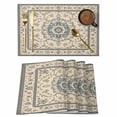 thumbnail image 1 of Boho Blue Placemats Set of 12 Southwestern Ethnic Geometric Rustic Place Mats Indoor Wipeable Table Mats Washable Cloth Dining Table Placemats for Kitchen Holiday Party Home Decor 13x19 Inch, 1 of 9