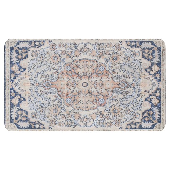 Boho Blue Retro Design Rug Door Mat Welcome Door Mat for Front Door, Home Entrance, Yard, Floor, Patio, Non Slip Spring Summer Welcome Mat Indoor Outdoor Doormat 30"*17"