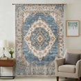 thumbnail image 1 of Boho Blue Sheer Curtains 45 Inches Long, Retro Tribal Traditional Distressed Printed Light Filering Curtains, Breathable Simi Curtain Privacy Drapes for Kitchen Bathroom Small Window Treatment, 1 of 9