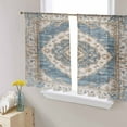 thumbnail image 1 of Boho Blue Sheer Curtains 54 Inches Length 2 Panels Set, Window Sheer Curtains for Living Room/Bedroom, Retro Tribal Traditional Distressed Printed Light Filtering Rod Pocket Curtain 52'' x 54'' x 2, 1 of 7