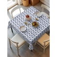 thumbnail image 1 of Boho Blue Tablecloth Square Table Cloth 60x60,Waterproof Outdoor Table Cloth Covers Decorative Table Protector,White Chevron Stripes Abstract Geometric Washable Table Cover for Kitchen Dinning Party, 1 of 8