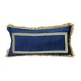 thumbnail image 1 of Boho Blue with Gold Fringe Decorative Lumbar Throw Pillow, 1 of 3