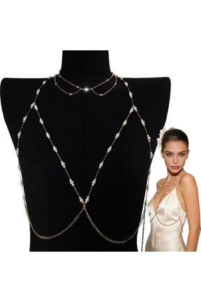 Body Chain for Women - Sexy Beads Chain, Adjustable Beach Body decoration, Elegant Bikini Belly Chain, Nightclub Body Accessories for Girl, Summer Accessories for Women