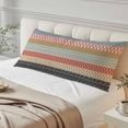 thumbnail image 1 of Boho Body Pillow Cover, Pillowcase Protectors with Zipper, Breathable Decorative Throw Pillow Case Cover, Colorful Striped Ethnic Modern Geometric Abstract Art Pillow Shams for Couch Sofa 20x60Inch, 1 of 8